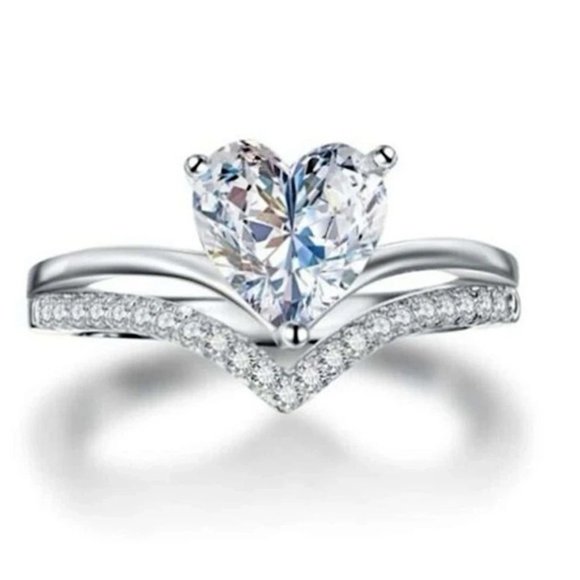 Jewelry - Radiant Heart-Shaped Cubic Zirconia Women's Ring